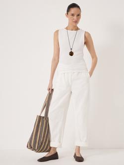 HUSH Micah Boat Neck Ribbed Vest Top - view 2, White