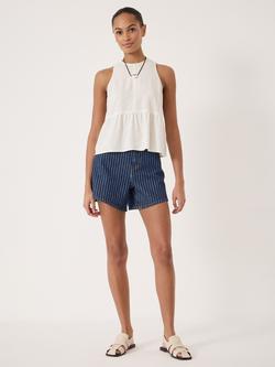 HUSH Nomie Linen Blend Peplum Hem Top containing LENZING™ ECOVERO™ Viscose - view 2, White