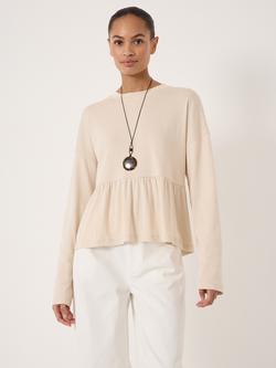 HUSH Sana Peplum Hem Jersey Top, Almond, Almond