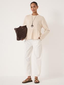 HUSH Sana Peplum Hem Jersey Top, Almond - view 2, Almond