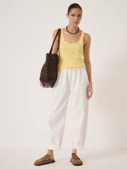 HUSH Scoop Neck Ribbed Vest Top, Yellow - view 2, Yellow