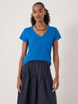 HUSH V-Neck Slub T-Shirt, Azure Blue