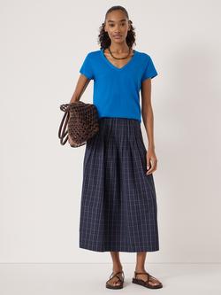 HUSH V-Neck Slub T-Shirt - view 2, Azure Blue