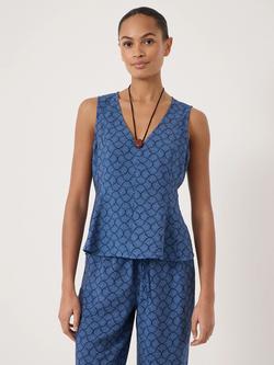 HUSH Sybil Seashell Air Flow Top containing LENZING™ ECOVERO™ Viscose, Navy, Navy