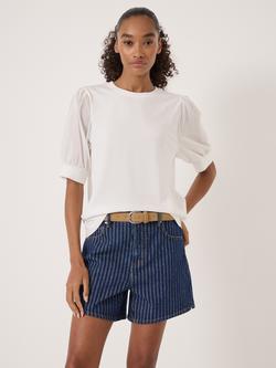 HUSH Talia Puff Sleeve T-Shirt, White, White