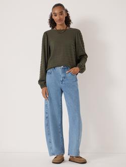 HUSH Thalia Seersucker Jersey Top, Dark Khaki Green - view 2, Dark Khaki Green