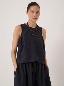 HUSH Vera Shell Top, Navy Blue, Navy Blue