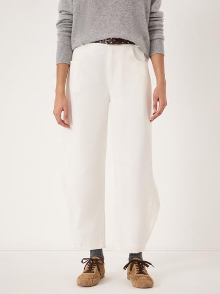 HUSH Bryce Seam Detail Barrel Leg Jeans, Off White