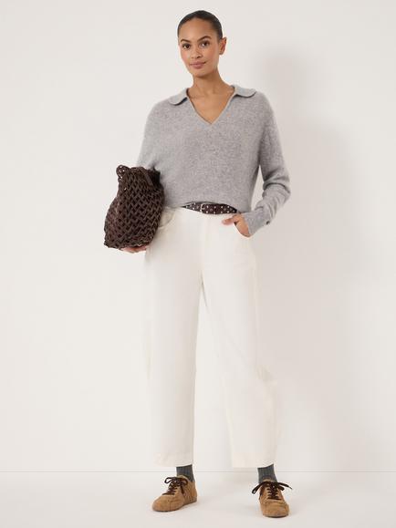 HUSH Bryce Seam Detail Barrel Leg Jeans - view 2, Off White