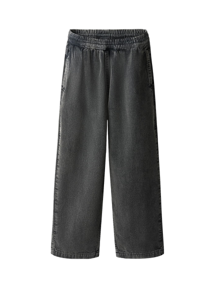 Molo Kids' Aster Pure Cotton Loose Fit Trousers, Washed Black, Washed Black