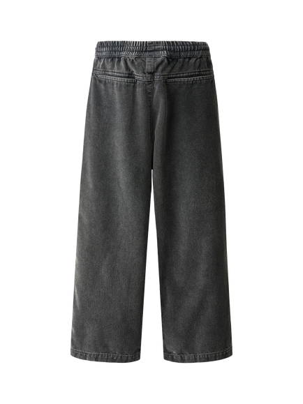 Molo Kids' Aster Pure Cotton Loose Fit Trousers, Washed Black - view 2, Washed Black