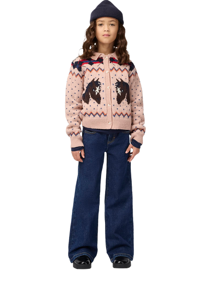Molo Kids' Pure Wool Cardigan, Mellow Rose - view 2, Mellow Rose