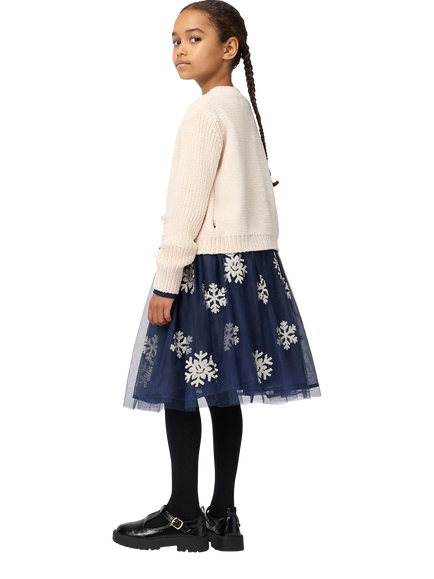 Molo Kids' Cyrus Snowflake Dress, Blue - view 2, Blue