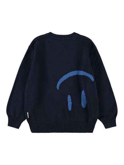 Molo Kids' Bello Crew Neck Jumper, Navy - view 2, Navy