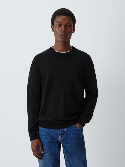 John Lewis Crew Neck Cashmere Jumper, Black