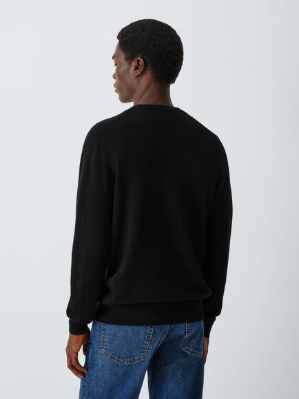 John Lewis Crew Neck Cashmere Jumper - view 2, Black