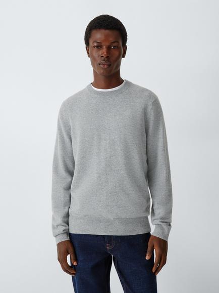 John Lewis Crew Neck Cashmere Jumper, Light Grey