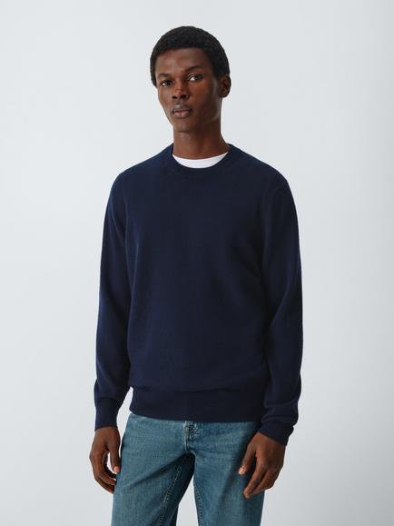 John Lewis Crew Neck Cashmere Jumper, Navy