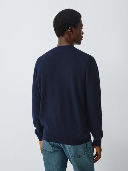 John Lewis Crew Neck Cashmere Jumper - view 2, Navy