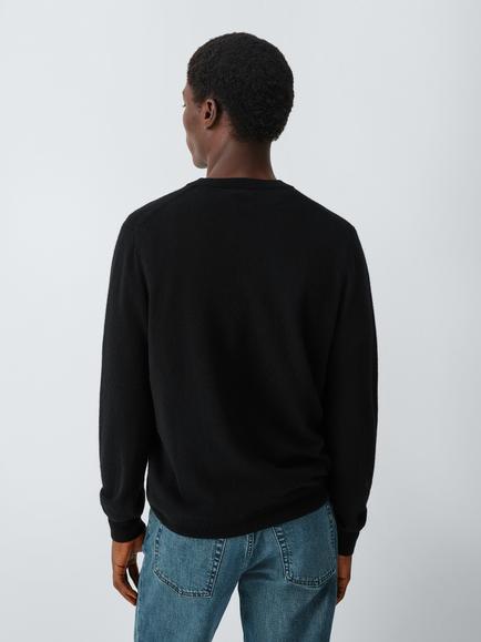 John Lewis V Neck Cashmere Jumper - view 2, Black