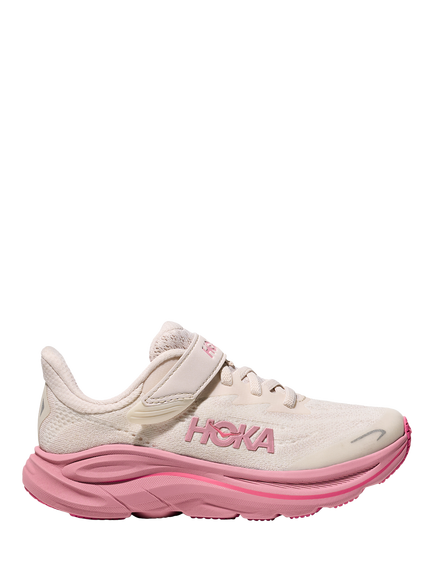 HOKA Kids' Clifton 10 Mesh Trainers, Rose Cream, Rose Cream