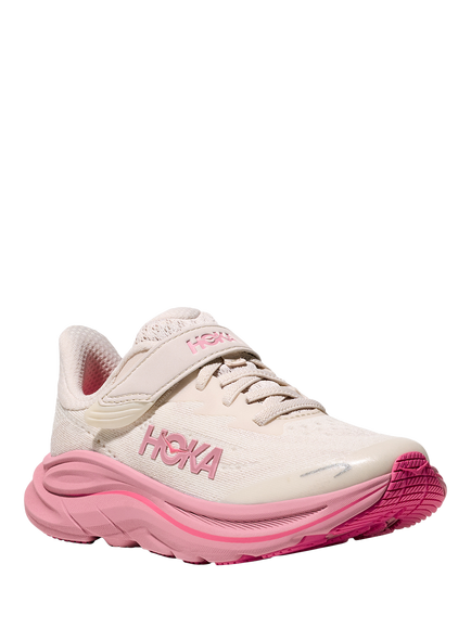 HOKA Kids' Clifton 10 Mesh Trainers, Rose Cream - view 2, Rose Cream