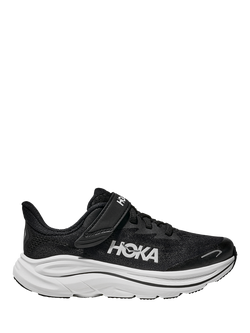 HOKA Kids' Clifton 10 Mesh Trainers, Black/White, Black/White