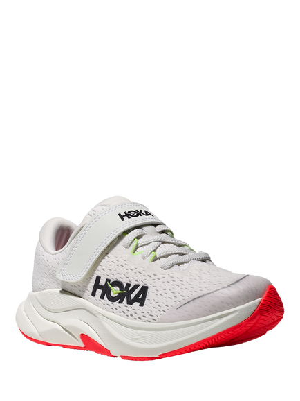 HOKA Kids' Rincon 4 Mesh Trainers, White/Neon - view 2, White/Neon