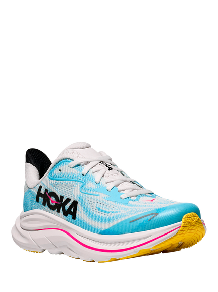 HOKA Kids' Clifton 10 Jacquard Trainers, Blue/Multi - view 2, Blue/Multi