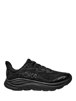 HOKA Kids' Clifton 10 Jacquard Trainers, Black, Black