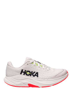 HOKA Kids' Rincon 4 Mesh Lace Up Trainers, White/Neon, White/Neon