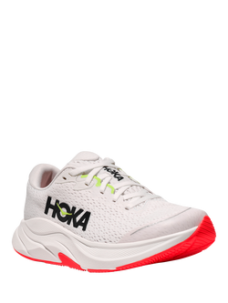 HOKA Kids' Rincon 4 Mesh Lace Up Trainers, White/Neon - view 2, White/Neon
