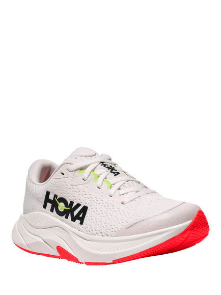 HOKA Kids' Rincon 4 Mesh Lace Up Trainers, White/Neon - view 2, White/Neon