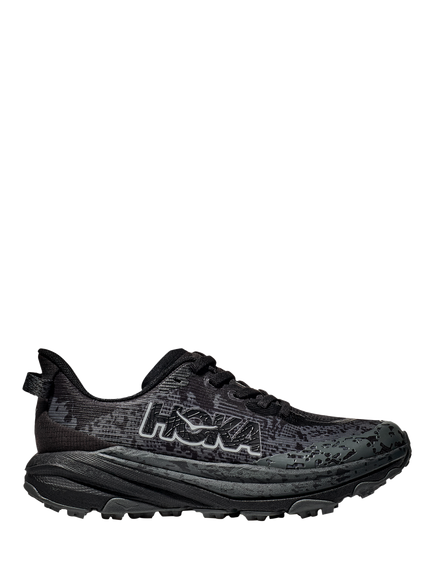 HOKA Kids' Speedgoat 6 Lace Up Mesh Trainers, Obsidian, Obsidian