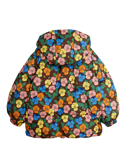 Mini Rodini Kids' Violas Hooded Floral Puffer Jacket, Multi - view 2, Multi