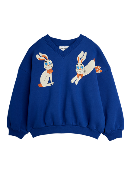 Mini Rodini Kids' Rabbit Sweatshirt, Blue, Blue