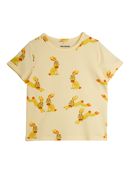 Mini Rodini Kids' Rabbits T-Shirt, Yellow, Yellow