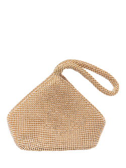 Paradox London Dua Soft Pouch Clutch Bag, Gold, Gold