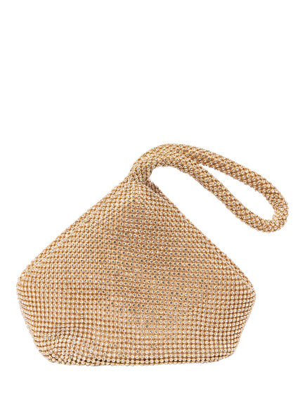 Paradox London Dua Soft Pouch Clutch Bag, Gold, Gold