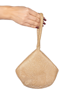 Paradox London Dua Soft Pouch Clutch Bag, Gold - view 2, Gold