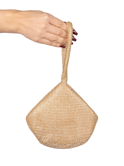 Paradox London Dua Soft Pouch Clutch Bag, Gold - view 2, Gold