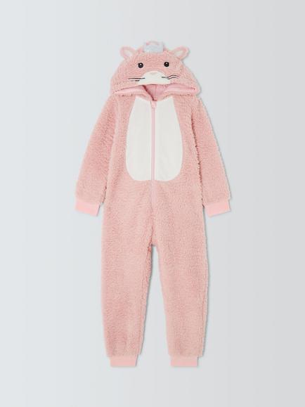 John Lewis Kids' Bunny Onesie, Pink, Pink