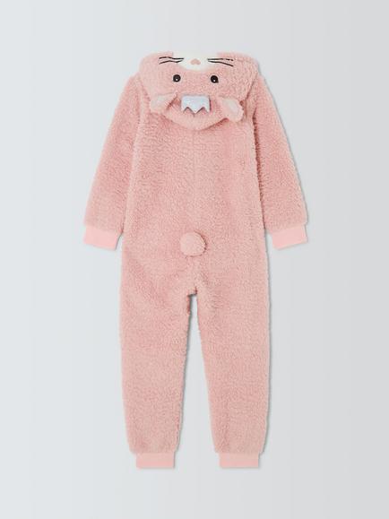 John Lewis Kids' Bunny Onesie, Pink - view 2, Pink