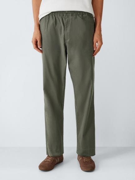 Kin Cotton Blend Trousers, Peat