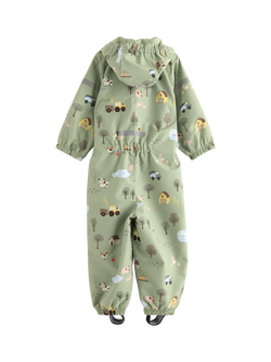 Lindex Baby Printed Puddle Suit, Dusty Green - view 2, Dusty Green