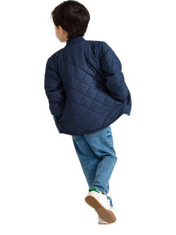 Lindex Kids' Quilted Zip Front Jacket, Dark Blue - view 2, Dark Blue