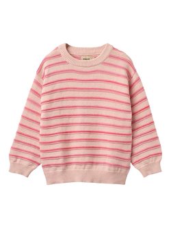 WHEAT Kids' Harlow Knitted Long Sleeve Jumper, Powder, Powder