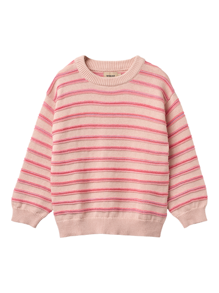 WHEAT Kids' Harlow Knitted Long Sleeve Jumper, Powder, Powder