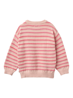 WHEAT Kids' Harlow Knitted Long Sleeve Jumper, Powder - view 2, Powder