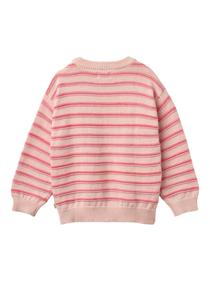 WHEAT Kids' Harlow Knitted Long Sleeve Jumper, Powder - view 2, Powder